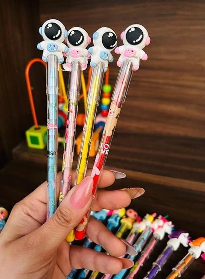 GOLD MAX 2 pc Astronaut Theme Space Design Lead Push Pencils, 3 pc Spaceman Erasers and 4pc Smiley Attractive erasers Birthday Gift Return Gifts for Kids - Image 3